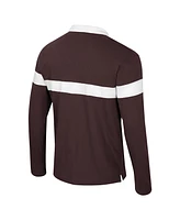 Colosseum Men's Brown Wyoming Cowboys Too Cool For School Long Sleeve Polo Shirt