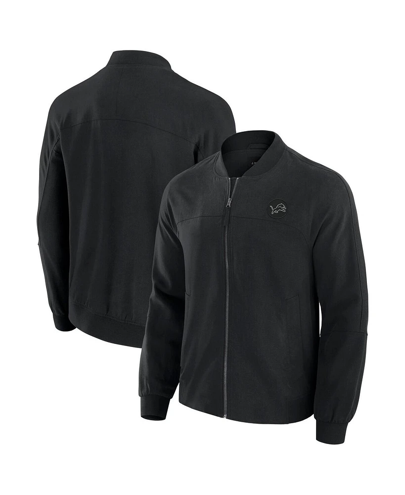 J. Palmer Men's Black Detroit Lions Lightweight Cover-4 Tri-Blend Full-Zip Jacket