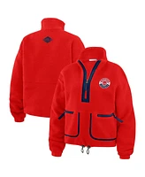 Wear by Erin Andrews Women's Red Washington Capitals Polar Fleece Half-Zip Jacket