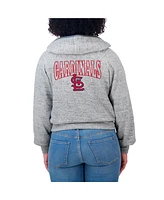 Wear by Erin Andrews Women's Heather Gray St. Louis Cardinals Speckled Fleece Cropped Full-Zip Hoodie