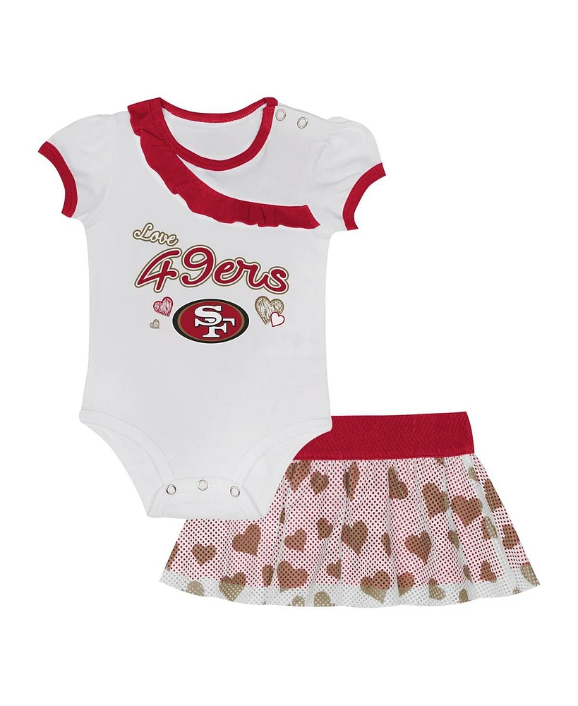 Outerstuff Baby Boys and Girls San Francisco 49ers Love My Team Bodysuit Skirt Set