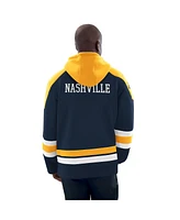 Starter Men's Navy/Gold Nashville Predators Hockey Pullover Hoodie