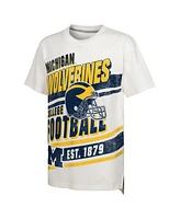 Outerstuff Big Boys and Girls White Michigan Wolverines Let's Get Loud Oversized T-Shirt