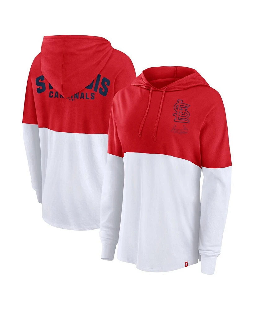 Fanatics Women's Red/White St. Louis Cardinals Backup Option Pullover Hoodie