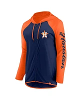 Fanatics Women's Navy/Orange Houston Astros Script Sleeve Full-Zip Hoodie