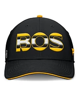 Fanatics Men's Black/Gold Boston Bruins Authentic Pro Rink Team Code Flex Hat