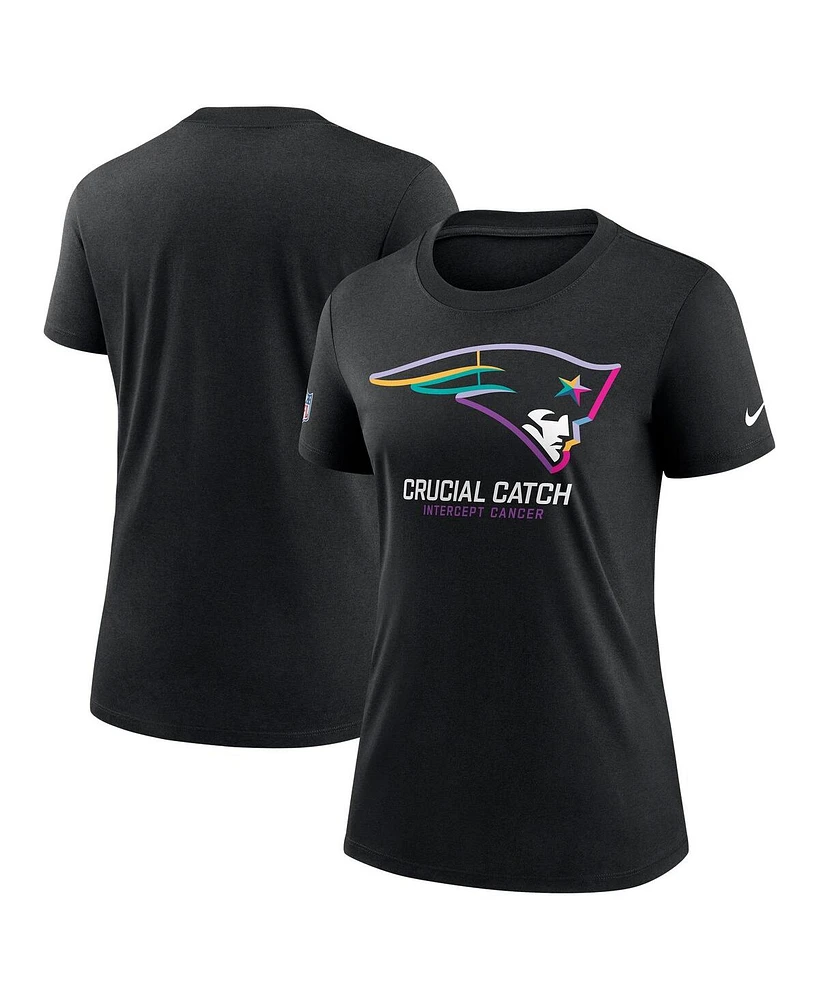 Nike Women's Black New England Patriots 2024 Nfl Crucial Catch Tri-Blend T-Shirt