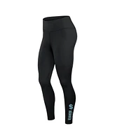 Fanatics Women's Black Seattle Kraken Wordmark Stacked Leggings