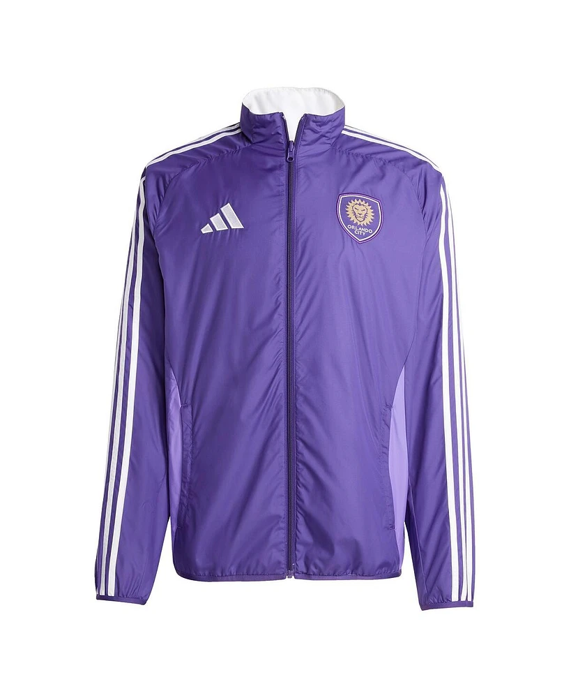 Adidas Men's Purple/White Orlando City Sc 2025 Anthem Reversible Full-Zip Jacket