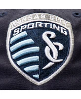 Fanatics Men's Navy/Blue Sporting Kansas City Iconic Blocked Fundamental Adjustable Hat