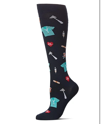 MeMoi Women's Medical Themed 8-15mmHg Graduated Compression Socks MFY08330