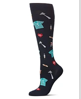 MeMoi Women's Medical Themed 8-15mmHg Graduated Compression Socks MFY08330