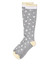MeMoi Women's Daisies Cotton Blend 15-20 mmHg Graduated Compression Socks UOY08999