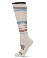 MeMoi Women's Unisex Multi-Striped Cotton Blend 15-20mmHg Graduated Compression Socks UOY06868