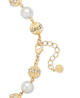 Charter Club Gold-Tone Pave & Imitation Pearl Bead All-Around Collar Necklace, 17" + 2" extender, Exclusively at Macy's