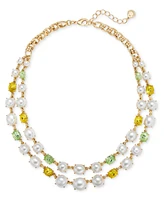 Charter Club Gold-Tone Stone & Imitation Pearl Layered Statement Necklace, 17" + 2" extender, Exclusively at Macy's