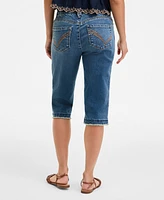 Democracy Women's "Ab" Solution Skimmer Frayed Cropped Jeans