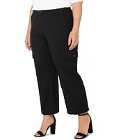 Liverpool Los Angeles Plus Crop High-Rise Cargo Pants