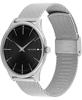 Tommy Hilfiger Men's Quartz Silver-Tone Stainless Steel Bracelet Watch Set, 40mm
