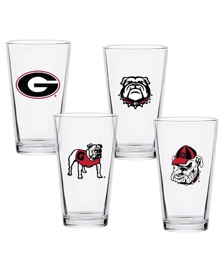 Indigo Falls Georgia Bulldogs 16oz. Collector Pint Glasses, Set of 4