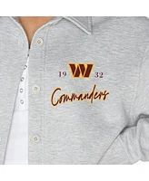 Gameday Couture Women's Ash Washington Commanders Full-Button Long Sleeve Overshirt