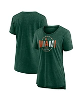 Fanatics Women's Green Miami Hurricanes True Classics Break It Down Tri-Blend T-Shirt