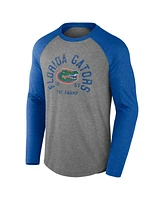 Fanatics Men's Gray Florida Gators Ball Drop Tri-Blend Raglan Long Sleeve T-Shirt