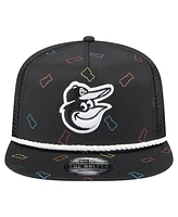 New Era Men's Black Baltimore Orioles Gummy Golfer Trucker Adjustable Hat