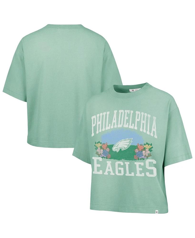 '47 Brand Women's Mint Philadelphia Eagles Florentina Montauk Cropped T-Shirt
