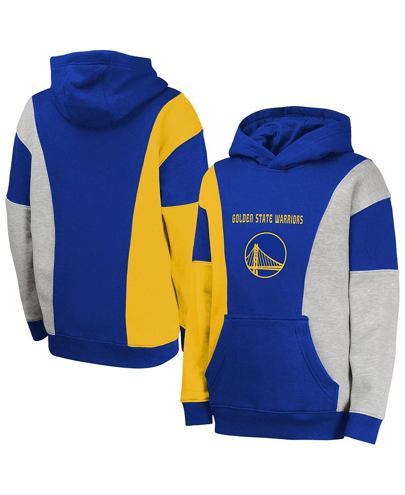 Outerstuff Big Boys and Girls Blue Golden State Warriors Ace the Hole Pullover Hoodie