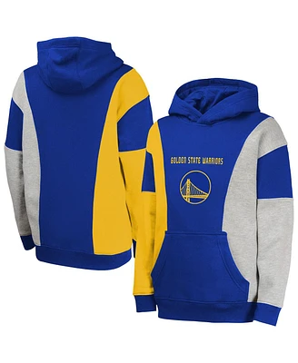 Outerstuff Big Boys and Girls Blue Golden State Warriors Ace the Hole Pullover Hoodie