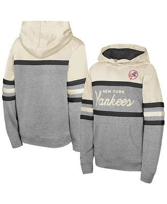 Mitchell & Ness Men's Cream New York Yankees Head Coach Pullover Hoodie
