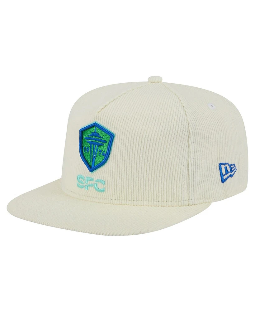 New Era Men's Cream Seattle Sounders Fc 2025 Kickoff Snapback Golfer Hat