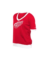 New Era Women's Red Detroit Wings Game Day Rhine Studs T-Shirt