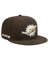 New Era Men's Brown Miami Dolphins Choco Cord 59FIFTY Fitted Hat