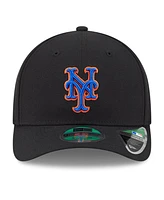 New Era Men's Black New York Mets Player Replica 9FORTY Adjustable Hat