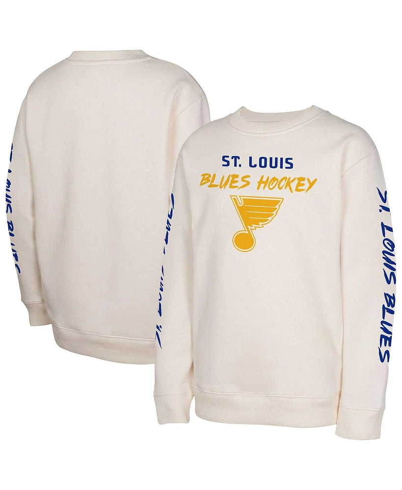 Outerstuff Big Boys and Girls Cream St. Louis Blues Star Power Pullover Sweatshirt