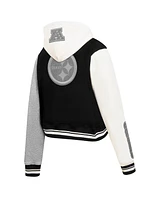 Pro Standard Women's Gray Pittsburgh Steelers Reverse French Terry Color Block Full-Zip Hoodie