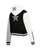 Pro Standard Women's Gray Dallas Cowboys Reverse French Terry Color Block Full-Zip Hoodie