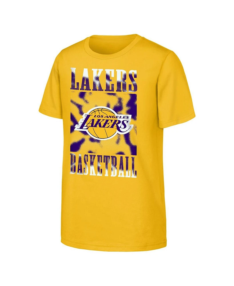 Outerstuff Big Boys and Girls Gold Los Angeles Lakers Garage Hero T-Shirt