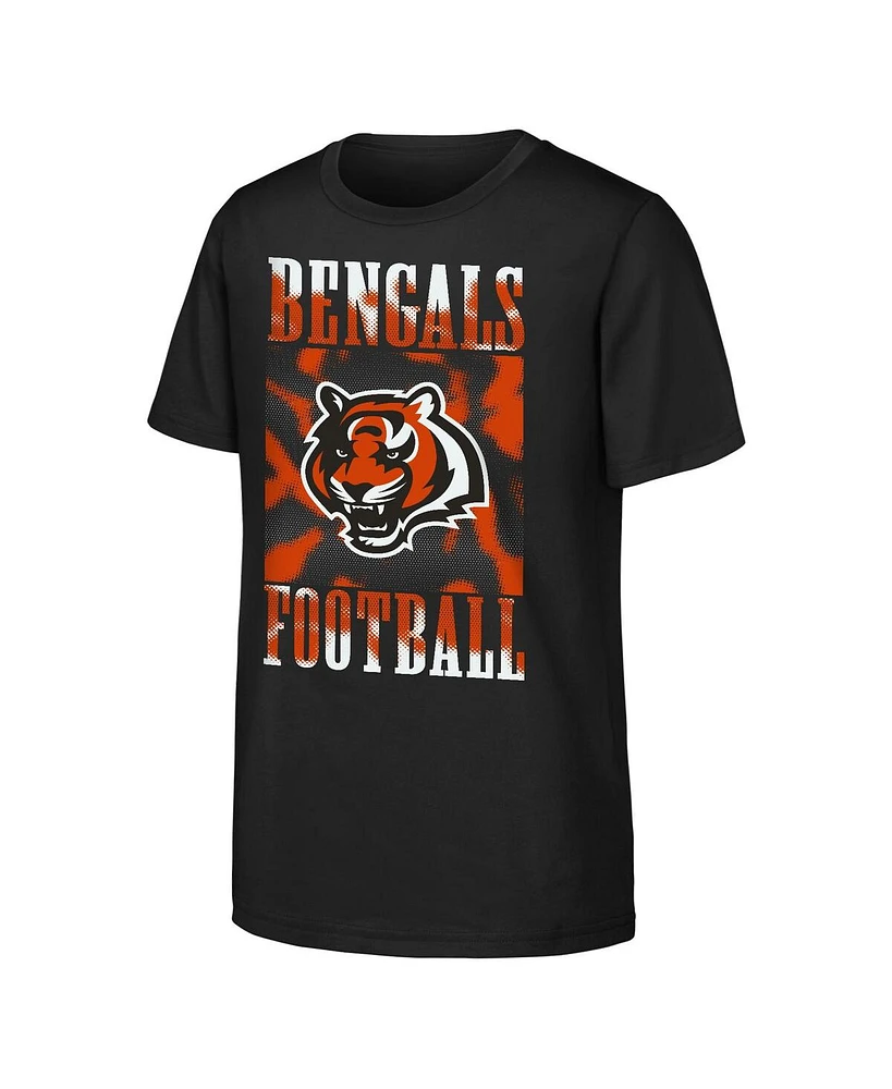 Outerstuff Big Boys and Girls Black Cincinnati Bengals Garage Hero T-Shirt