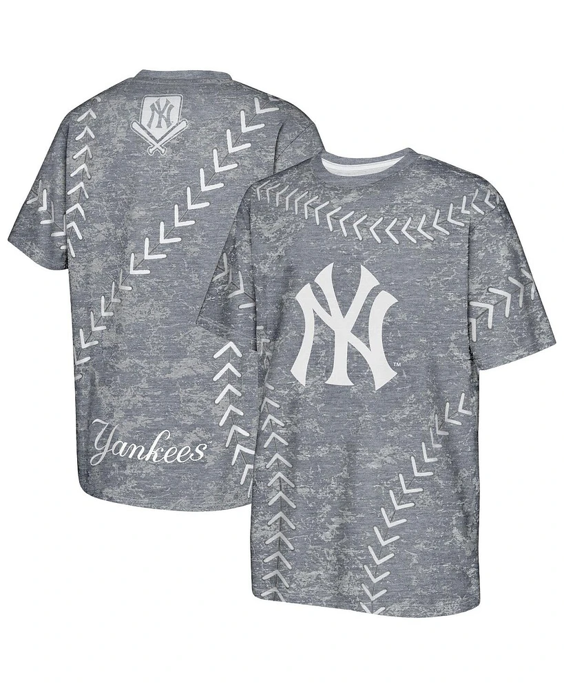 Outerstuff Big Boys and Girls Navy New York Yankees Slide Score Bold T-Shirt