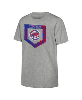 Outerstuff Big Boys and Girls Heather Gray Chicago Cubs Stolen Base T-Shirt