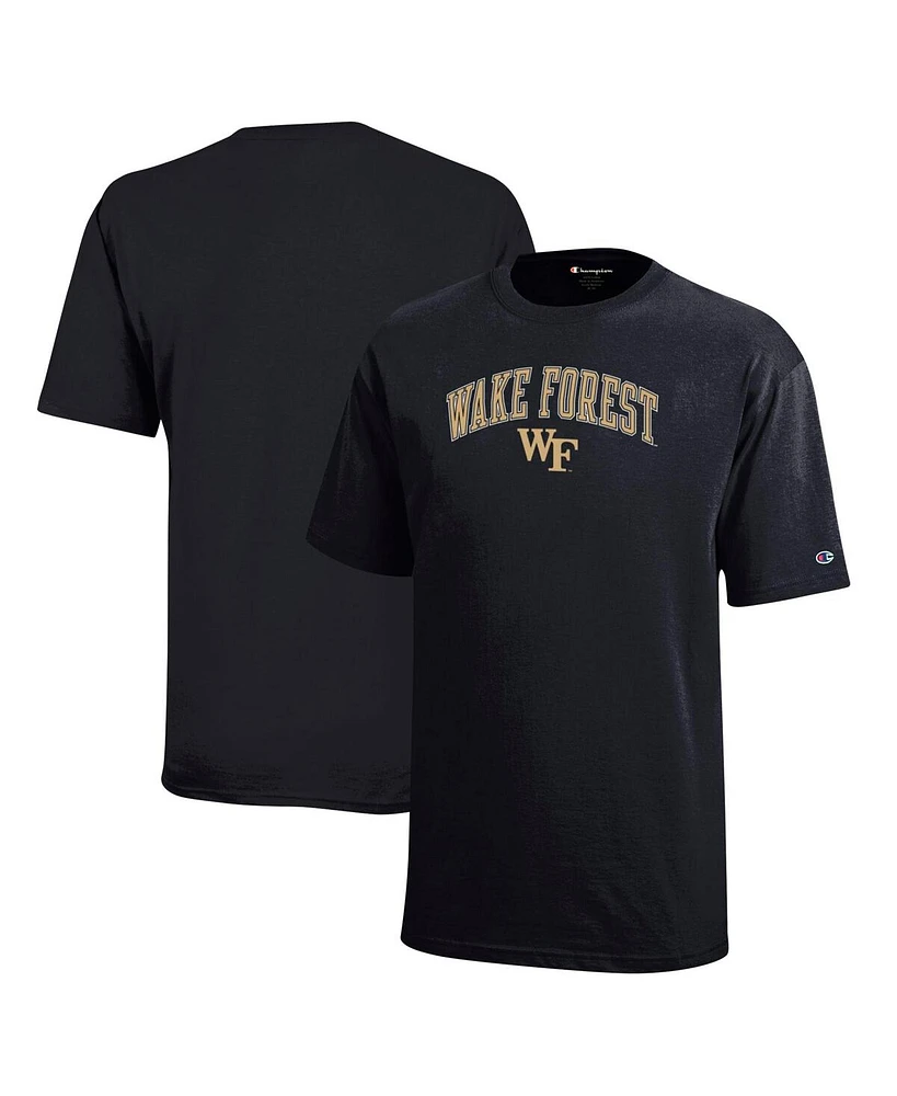 Champion Big Boys and Girls Black Wake Forest Demon Deacons Arch Over Logo T-Shirt
