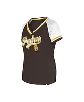 New Era Women's Brown San Diego Padres Gameday Raglan V-neck T-Shirt