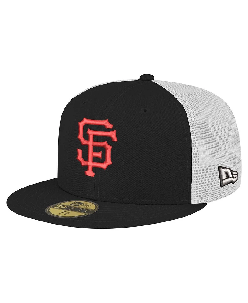 New Era Men's Black San Francisco Giants Team Color 59FIFTY Trucker Fitted Hat