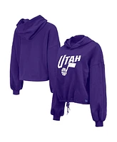 New Era Women's Purple Utah Jazz 2024/25 City Edition Cropped Pullover Hoodie