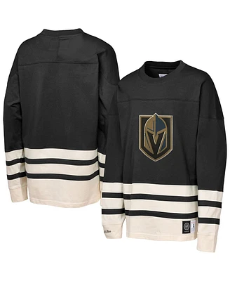 Mitchell & Ness Girls Black Vegas Golden Knights Chainstitch Heavyweight Long Sleeve Top