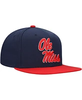 Mitchell & Ness Men's Navy/Red Ole Miss Rebels 2-Tone 2.0 Snapback Hat