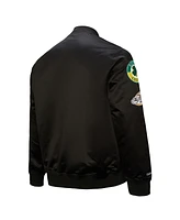 Mitchell & Ness Men's Black Boston Celtics Hardwood Classics Blackout Collection Satin Full-Zip Jacket